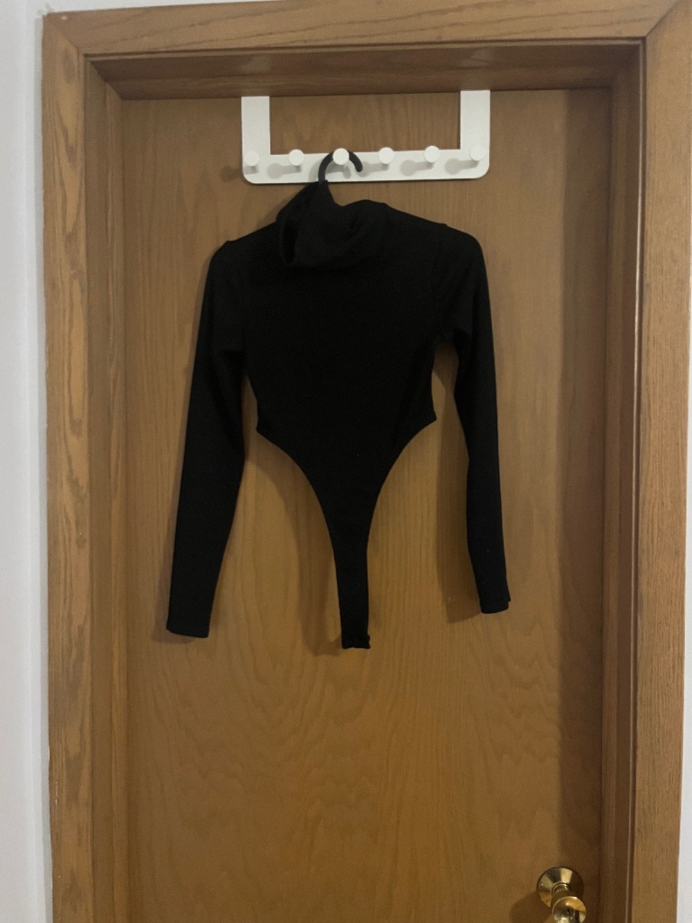 Zara High Rise Cut Out Turtleneck Black Bodysuit